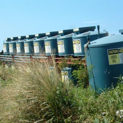Marpol oil containers at the landfill