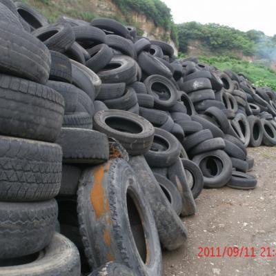 A pile of tyres at the landfill