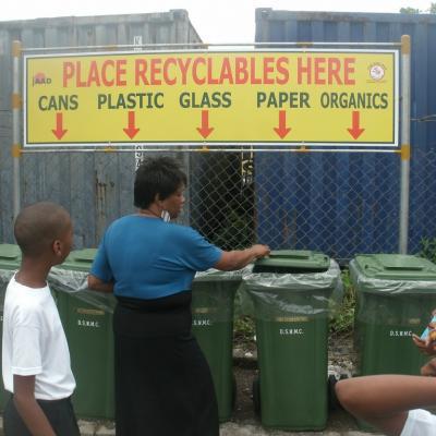 Ms. Canoville giving students a lecture on how to use the bins effectively