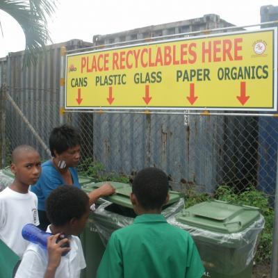 Ms. Canoville giving students a lecture on how to use the bins effectively