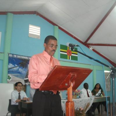 Minister of Education Petter St. Jean delivering his address