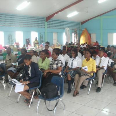 The audience at the Goodwill Primary School Exhibition